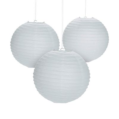 Fun Express - White Hanging Paper Lanterns for Party - Party Decor - Hanging Decor - Lanterns - Party - 6 Pieces