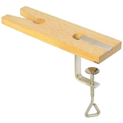 V-Slot Bench Pin with Clamp, Hardwood Jewelers Bench Pin for Sawing, Filing, Drilling, Cutting, Setting and Jewelry Making Bench Work