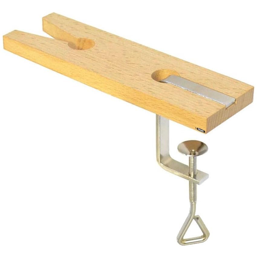 V-Slot Bench Pin with Clamp, Hardwood Jewelers Bench Pin for Sawing, Filing, Drilling, Cutting, Setting and Jewelry Making Bench Work