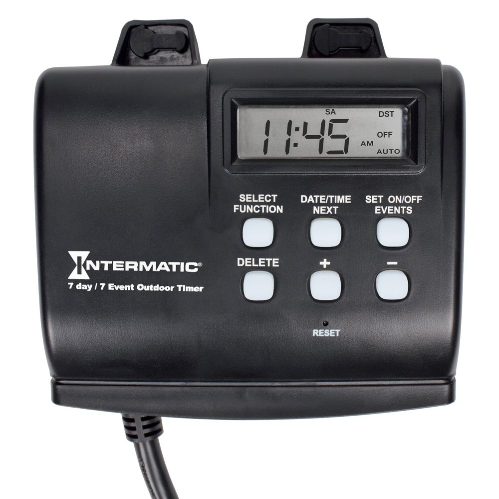 Intermatic HB880R Outdoor Timer with 7-Day Programming - Astronomic Self-Adjust Timer - Versatile Plug-in Design for Lights, Pumps, or Fans
