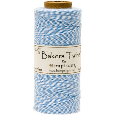 Hemptique Cotton Baker's Twine Spool 2 Ply, 410-Feet, Light Blue