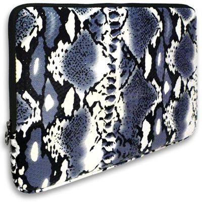 13 inch Elegant Gray Faux Snake Print Synthetic Leather Laptop Sleeve Notebook Computer Carrying Case for Apple MacBook Air 13, Dell, Acer, Samsung