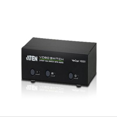 ATEN VS0201 2-Port VGA Switch with Audio - 1920 x 1440 - 2 x 11 x VGA Out