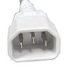 SF Cable 3ft IEC 60320 C14 to C13 Power Extension Cord 10Amp 250V 18/3 AWG SJT - White view 2