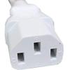 SF Cable 3ft IEC 60320 C14 to C13 Power Extension Cord 10Amp 250V 18/3 AWG SJT - White view 3