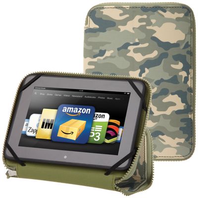 PUNCHCASE By Leslie Hsu Ace Zip Around Standing Case, Green Camouflage (will only fit 2nd generation)