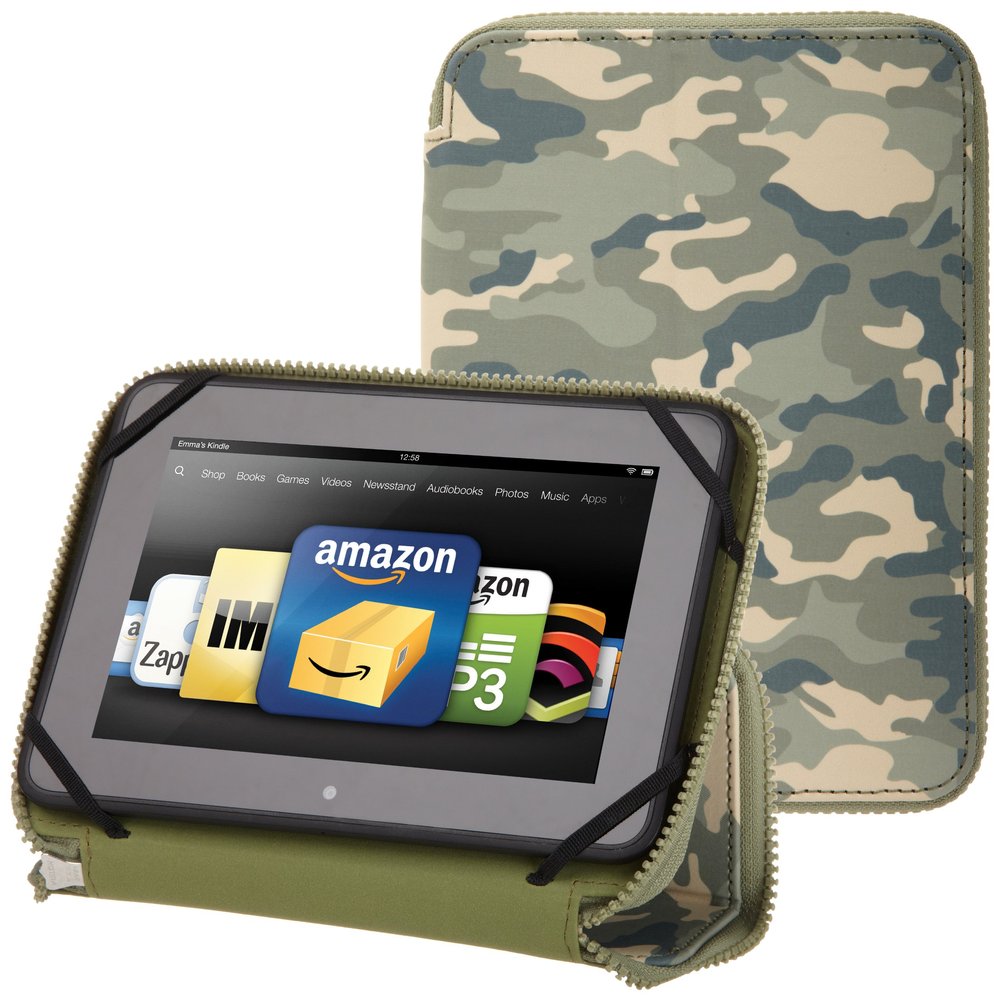 PUNCHCASE By Leslie Hsu Ace Zip Around Standing Case, Green Camouflage (will only fit 2nd generation)