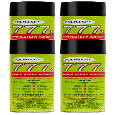 4 Cans of Polymat 777 Foam Speaker Box Carpet Car Auto Liner and Fabric Spray Glue Adhesive