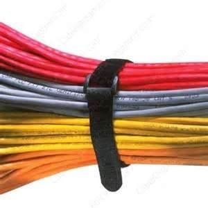 RIP-TIE 3/4" x 12" EconoCinch Cable Tie Bundle Cables or Strap Equipment to Desks or Carts 5 Pack Black (Black, 3/4" x 12")