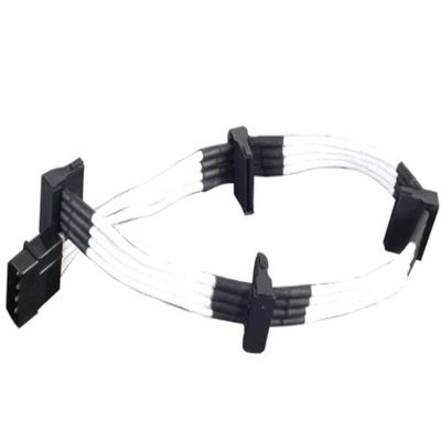 Silverstone Technology Sleeved Extension Power Supply Cable with 1 x 4-Pin to 4 x SATA Connectors (PP07-BTSW)