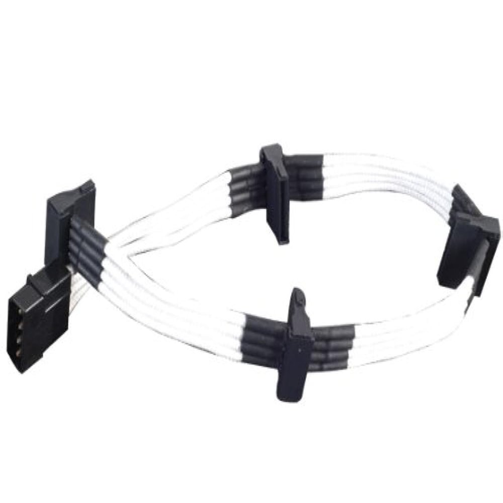 Silverstone Technology Sleeved Extension Power Supply Cable with 1 x 4-Pin to 4 x SATA Connectors (PP07-BTSW)