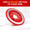 Joie Doodle Doo Kitchen Sink Strainer Basket, Fits All Standard Sinks, Stainless Steel, Cute Garbage Disposal Drain Cover, 4.5-Inch, Red Rooster view 3
