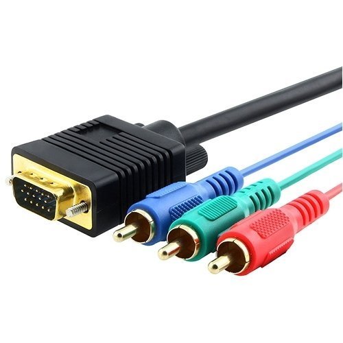 VGA (Male) to 3 RCA Component RGB (Male) Video Cable for Tv Monitor Projector -Tv/HDTV Cable, 6 Ft / 1.8m