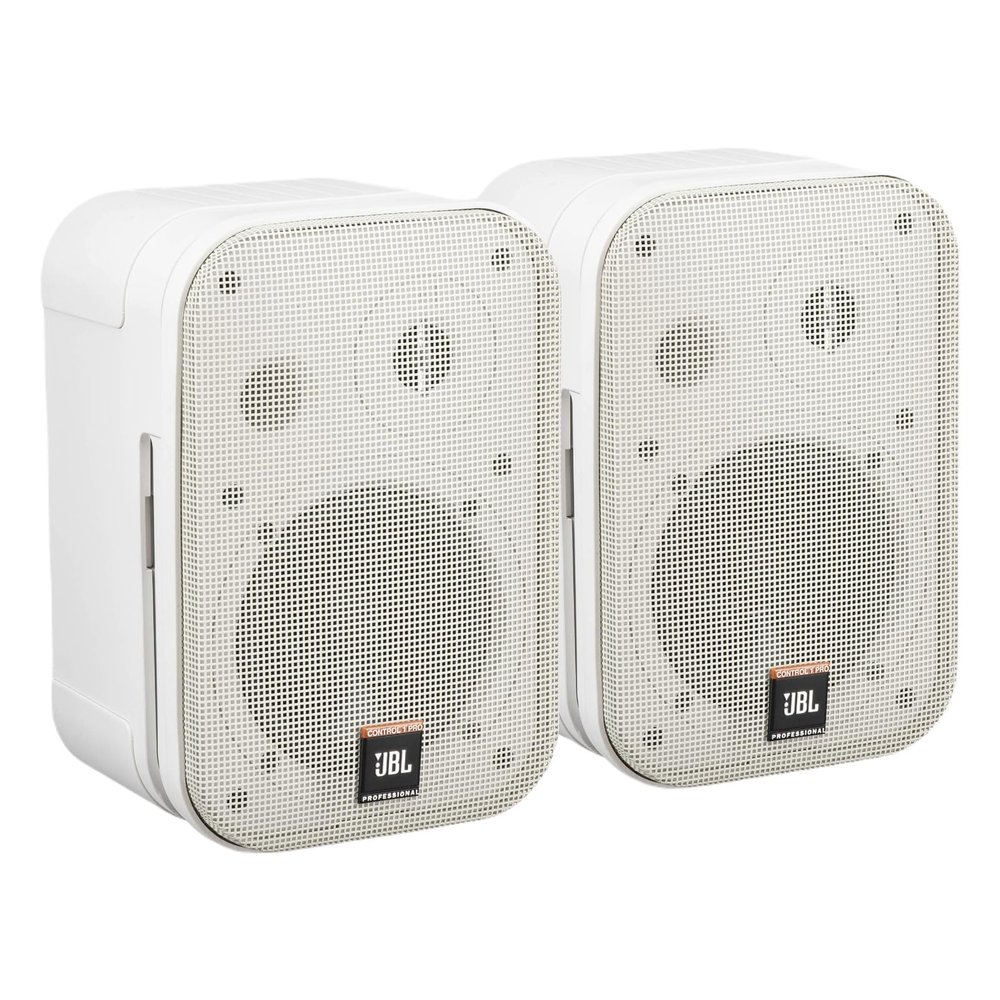 JBL Professional C1PRO-WH High Performance 2-Way, 150 Watt 5.25 Compact Passive Satellite, Bookshelf Speakers, Home Theater, Desktop, Stereo, Commercial, White, Sold as Pair