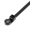 Panduit PLC2S-S10-M30 Pan-Ty Clamp Tie, Heat Stabilized Nylon 6.6, Standard Cross Section, Curved Tip, #10 Screw Size, 50lbs Min Tensile Strength, 1.84" Max Bundle Diameter, 0.20" Nominal Hole Diameter, 0.047" Thickness, 0.19" Width, 7.9" Length, Bla view 2