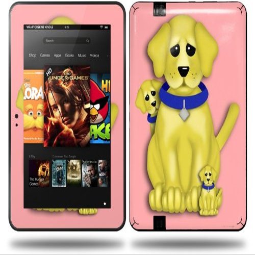 Puppy Dogs on Pink Decal Style Skin fits Amazon Kindle Fire HD 8.9 inch
