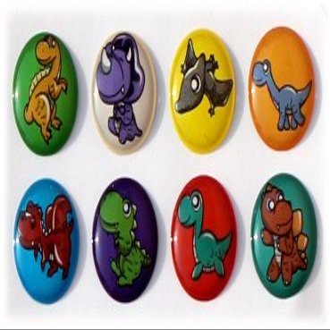 3D Semi-Circular Cute Dinosaurs 8 Pieces Bubble Home Button Stickers for iPhone 5 4/4s 3GS 3G, iPad 2, iPad Mini, iTouch Brontosaurus Triceratops Tyrannosaurus