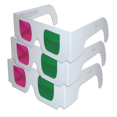 3D Glasses - Green/Magenta (3 PAIRS White Cardboard) - for Coraline, My Bloody Valentine, Journey to the Center of the Earth Home DVD