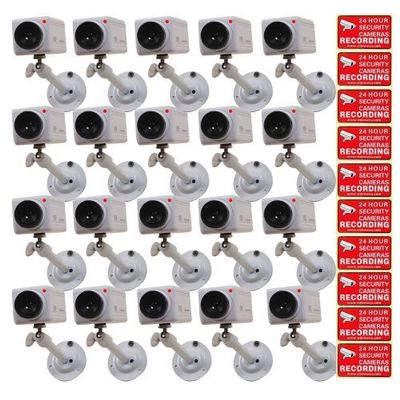 VideoSecu 20 Pack Fake Dummy Imitation Bullet Security Cameras Simulated Decoy Infrared IR LED with Blinking Light DMYIRV2 WS4