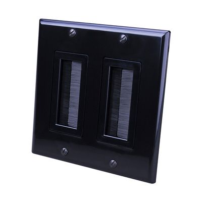 Wall Plate 2G Brush Blk by Monster - Jhiu MfrPartNo 140678-00