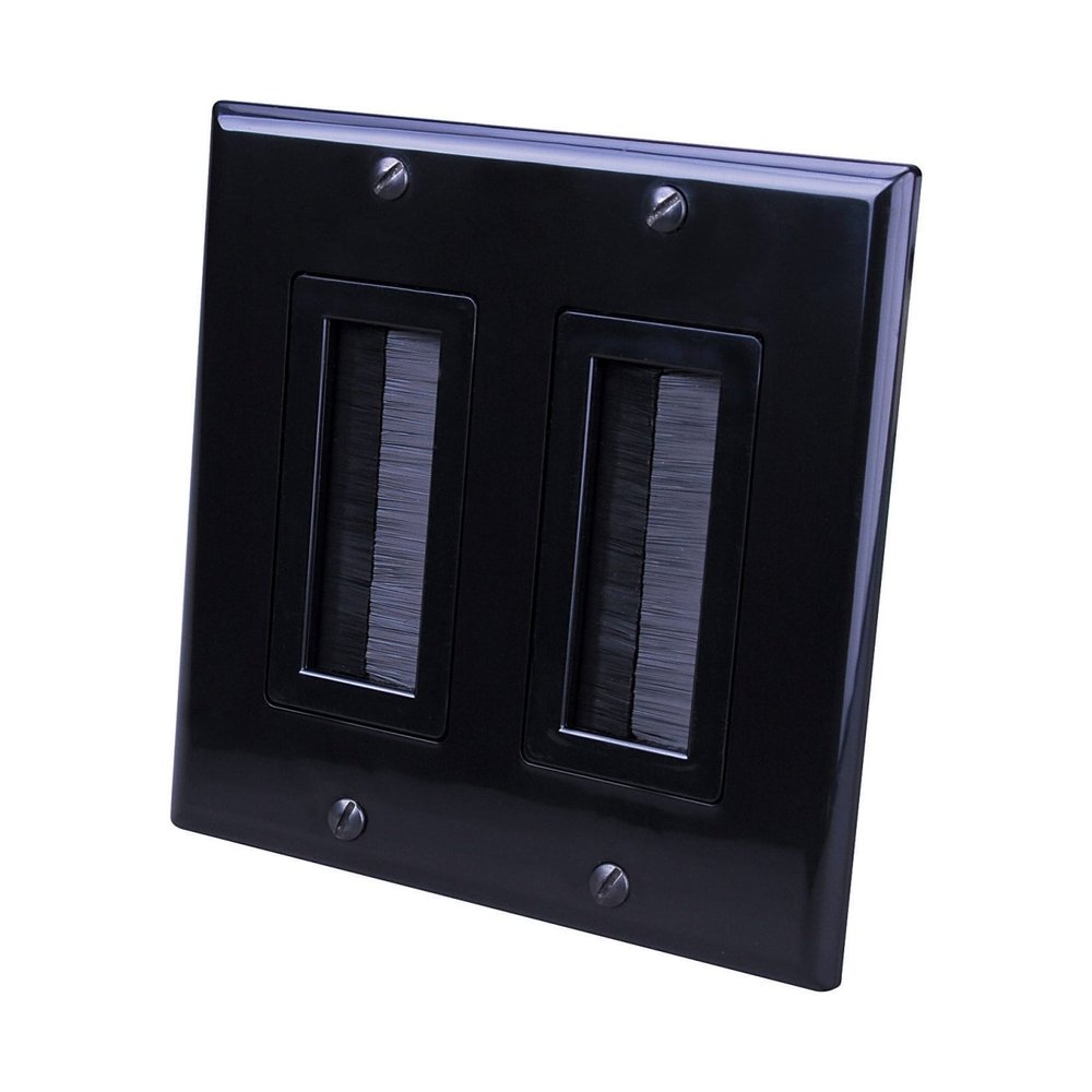 Wall Plate 2G Brush Blk by Monster - Jhiu MfrPartNo 140678-00