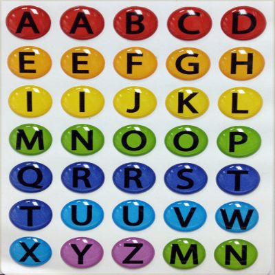 Colorful A-Z Alphabet ABC's 35 Pieces Home Button Stickers for iPhone 5 4/4s 3GS 3G, iPad 2, iPad Mini, iPod Touch by Red Rock