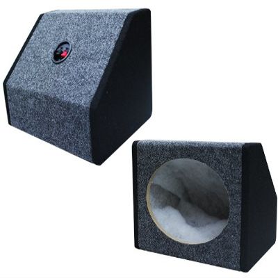 Absolute USA 6X9PKBG 6 X 9 Inches Angled/Wedge Box Speakers, Set of Two (Black/Grey)