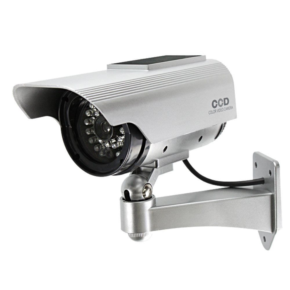 Rainproof Infrared Solar with Dummy Camera (Box Type Silver R/OS  163R) [Dummy Camera, Surveillance Camera, Surveillance Camera]