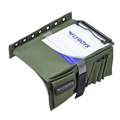 FlyBoys Classic Kneeboard for Pilots  Leg Strap, Flexible Clipboard, Eyelet Strip  General Aviation & EFB Compatible  Olive Green