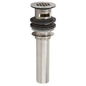 Jaclo 815-AB P.O. Plug Grid Style Drain with Overflow Holes for Extra Thick Basins, Antique Brass
