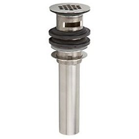 Jaclo 815-AB P.O. Plug Grid Style Drain with Overflow Holes for Extra Thick Basins, Antique Brass