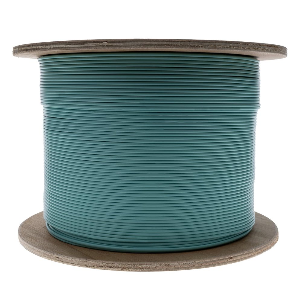 1000ft Aqua Duplex Plenum Zipcord Fiber Optic Cable, Multimode 50/125, Corning ClearCurve OM3, 10G Speed, Fire-Retardant - High-Performance Networking
