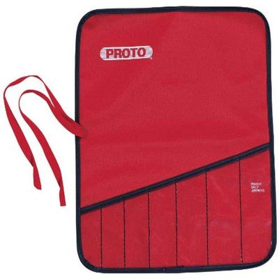 Red Canvas 7-Pocket Tool Roll