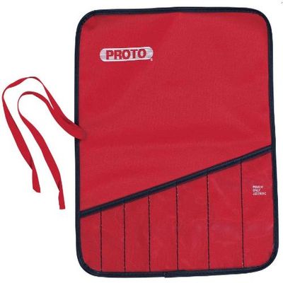 Red Canvas 10-Pocket Tool Roll