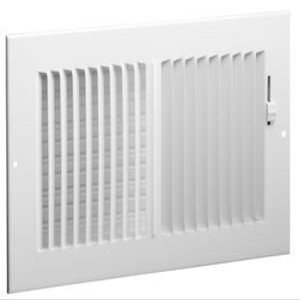 Hart & Cooley 682 12x6 W HVAC Register, 12" W x 6" H, Two-Way Steel for Sidewall/Ceiling - White (043836)