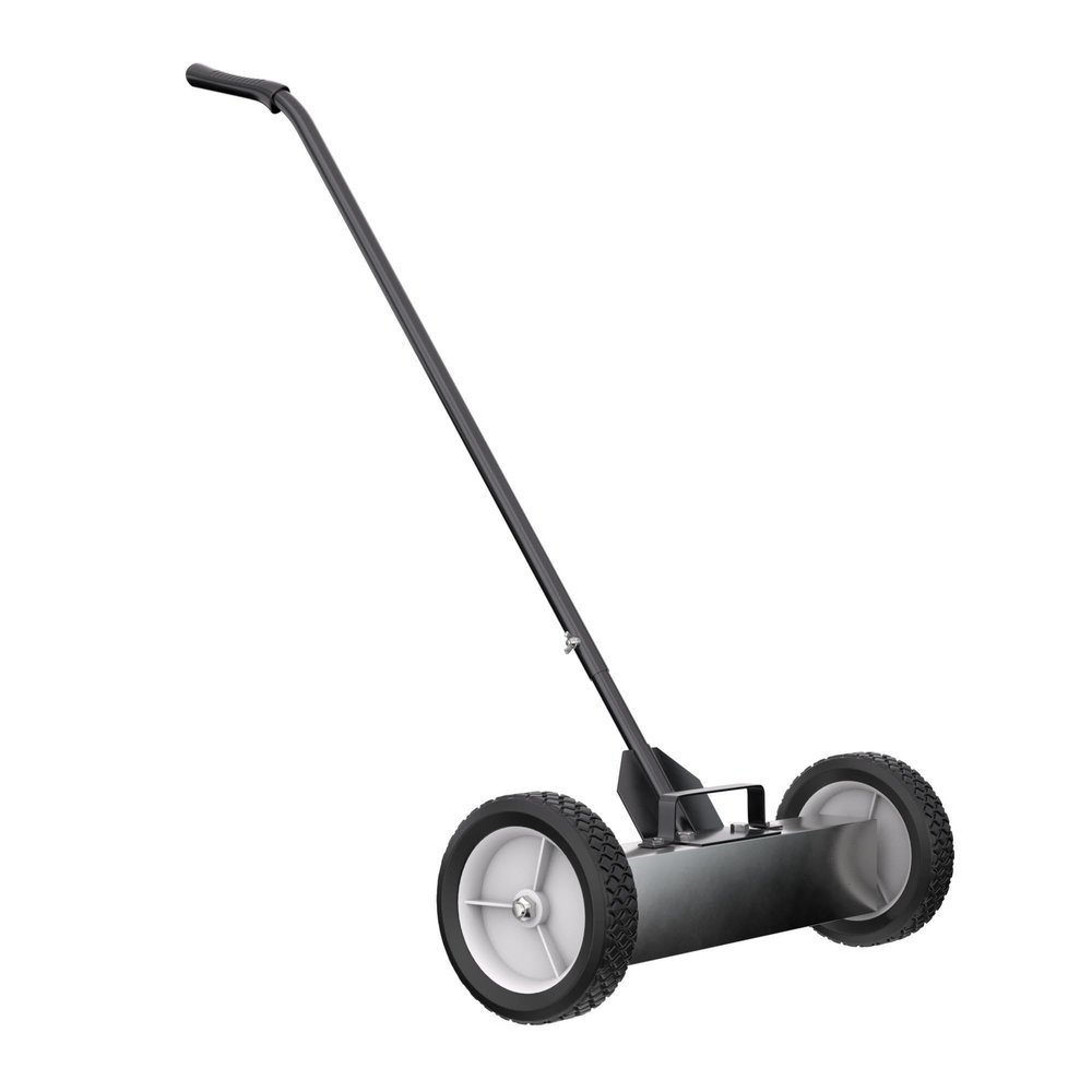 Master Magnetics Magnetic Sweeper with Wheels - Rolling Magnet Sweeper with Adjustable Handle - Powerful Magnetic Tool for Lawn and Shop Use - Pick Up Nails and Other Metal Debris - 18