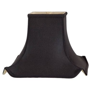Upgradelights Black Silk 12 Inch Pagoda Lamp Shade with Gold Lining and Matching Harp and Finial