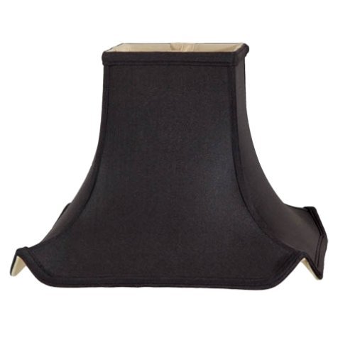 Upgradelights Black Silk 12 Inch Pagoda Lamp Shade with Gold Lining and Matching Harp and Finial