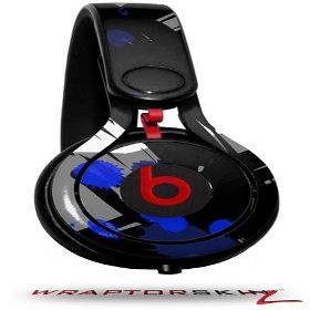WraptorSkinz Skin Decal Wrap Compatible with Beats Mixr Headphones Abstract 02 Blue Skin Only (Headphones NOT Included)