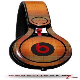 WraptorSkinz Skin Decal Wrap Compatible with Beats Mixr Headphones Plaid Pumpkin Orange Skin Only (Headphones NOT Included)
