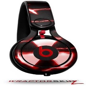 WraptorSkinz Skin Decal Wrap Compatible with Beats Mixr Headphones Radioactive Red Skin Only (Headphones NOT Included)