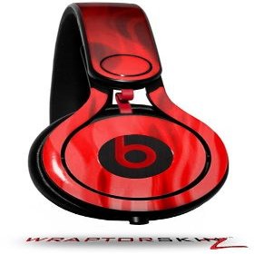 WraptorSkinz Skin Decal Wrap Compatible with Beats Mixr Headphones Fire Red Skin Only (Headphones NOT Included)