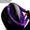 WraptorSkinz Skin Decal Wrap Compatible with Beats Mixr Headphones Flaming Fire Skull Purple Skin Only (Headphones NOT Included) view 3