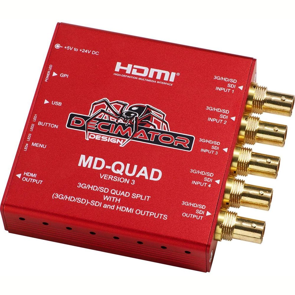 Decimator MD-Quad (3G/HD/SD) SDI Quad Split with (3G/HD/SD)-SDI and HDMI Outputs
