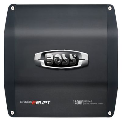 BOSS Audio Systems CER700.2 Chaos Erupt 1400-Watts Full Range Class AB 2 Channel 2-8 Ohm Stable Amplifier with Remote Subwoofer Level Control