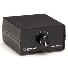 Black Box ABCDE (4 to 1) Switch, 25 Leads, Serial or Parallel (for PC Users), Chassis Style B, (4) Male to (1) Female