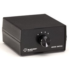 Black Box ABCDE (4 to 1) Switch, 25 Leads, Serial or Parallel (for PC Users), Chassis Style B, (4) Male to (1) Female