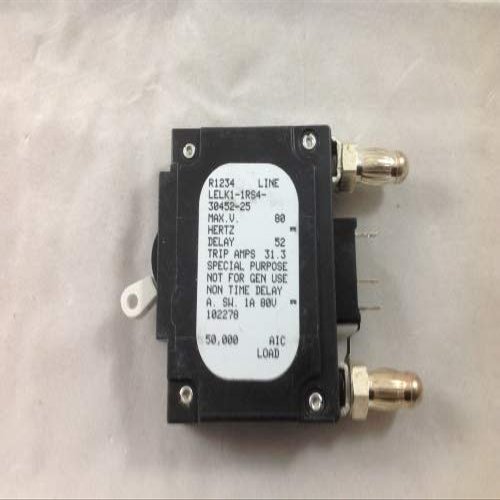 Airpax 102278 / LELK1-1RS4-30452-25 Circuit Breaker 25 Amp Bullet Style White Handle 3 Pin w/Strap