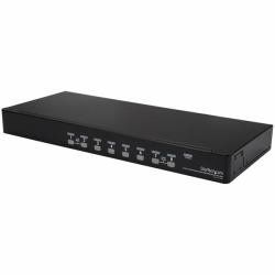 StarTech.com New A COMPLETE 8-PORT USB KVM KIT, INCLUDING ALL NECESSARY CABLES AND ACCESSORIES - Black, Push Button Switch, Push Button Actuator, Manual Operation