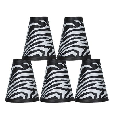 Urbanest Set of 5 Zebra Hardback Chandelier Lamp Shade, 3"x6"x5", Clip-on